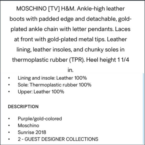 LAST CHANCE! Moschino x H&M purple & black leather combat boots - Picture 7 of 8